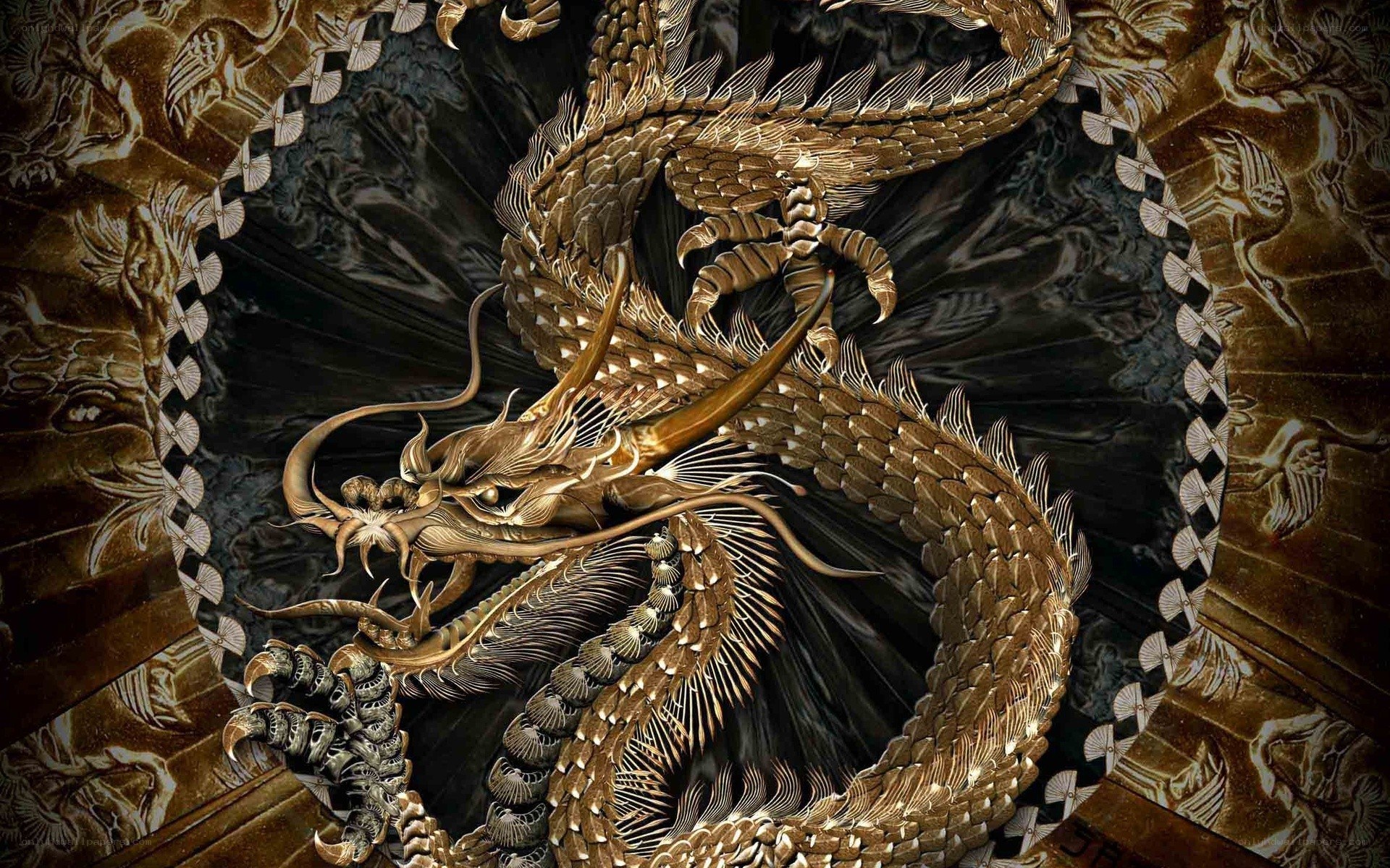 golden dragon artwork