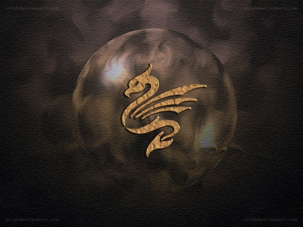 golden dragon emblem on sphere