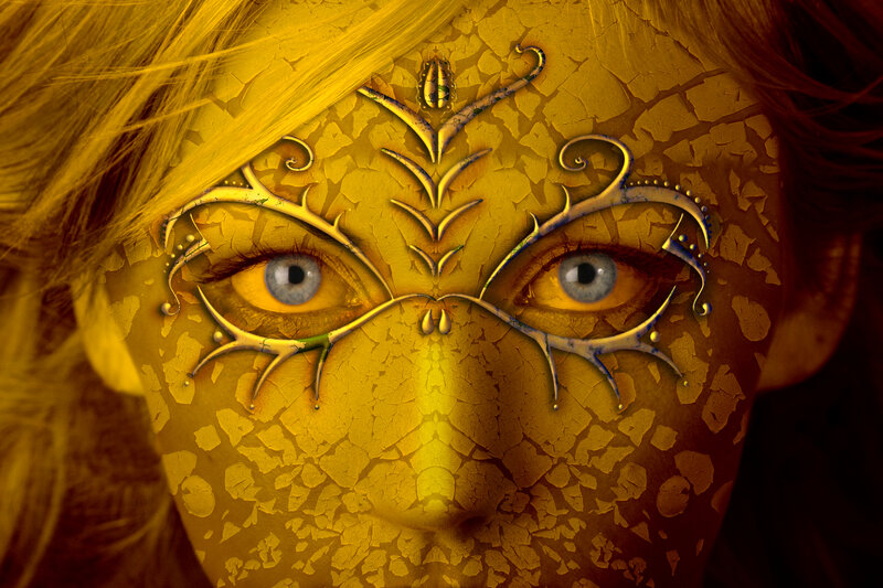 golden dragon face paint