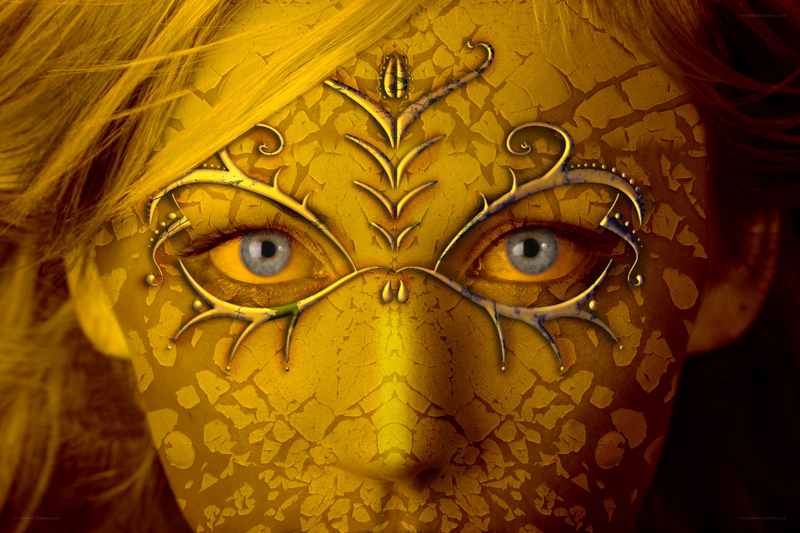 golden dragon face paint
