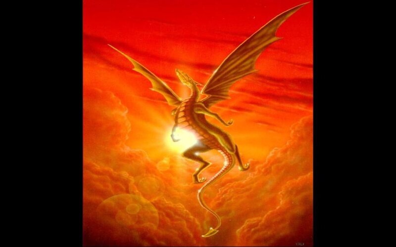 Golden Dragon Flying