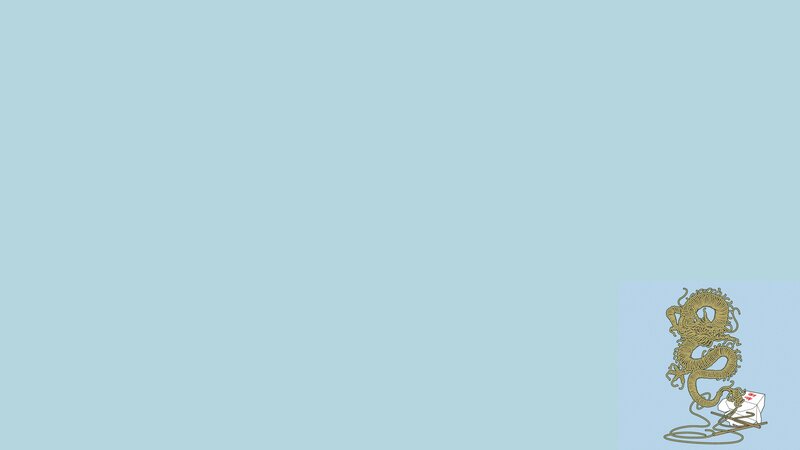 Golden Dragon Illustration — Light Blue