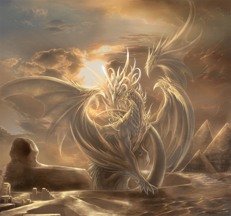 Golden Dragon in Desert — Gold