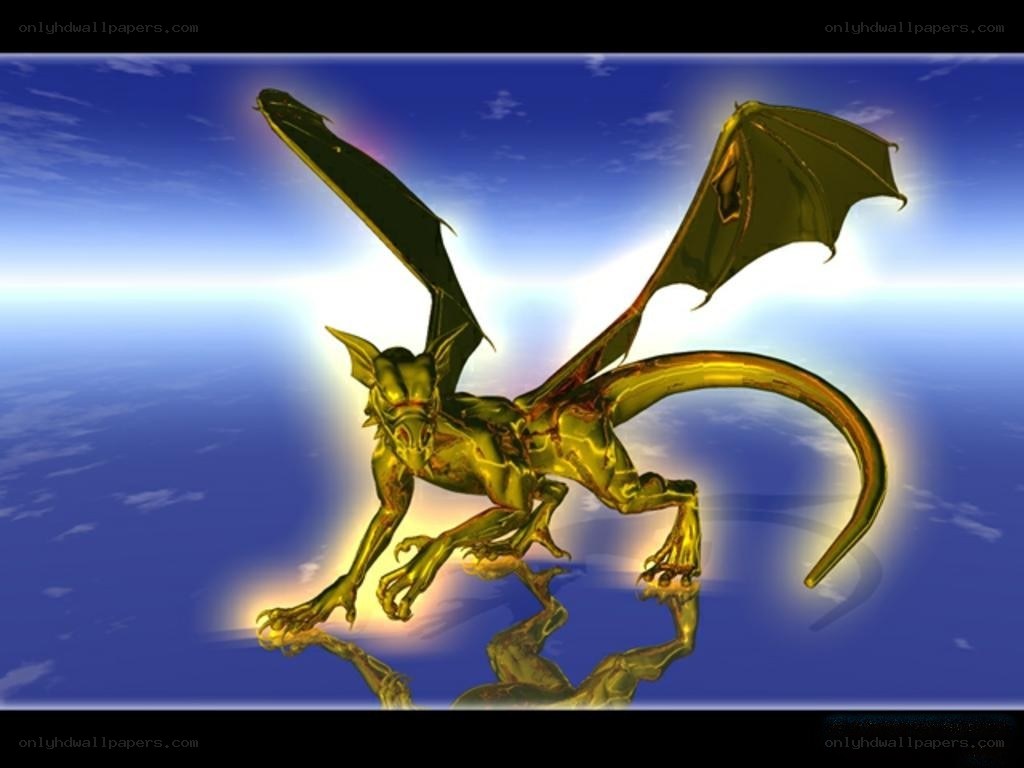 golden dragon in flight