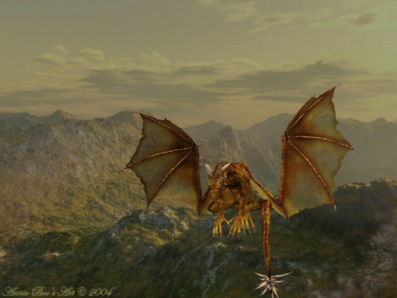 Golden Dragon in Flight — Brown