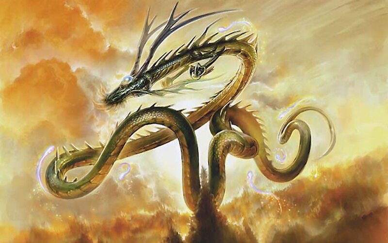 Golden Dragon in Sky — Gold