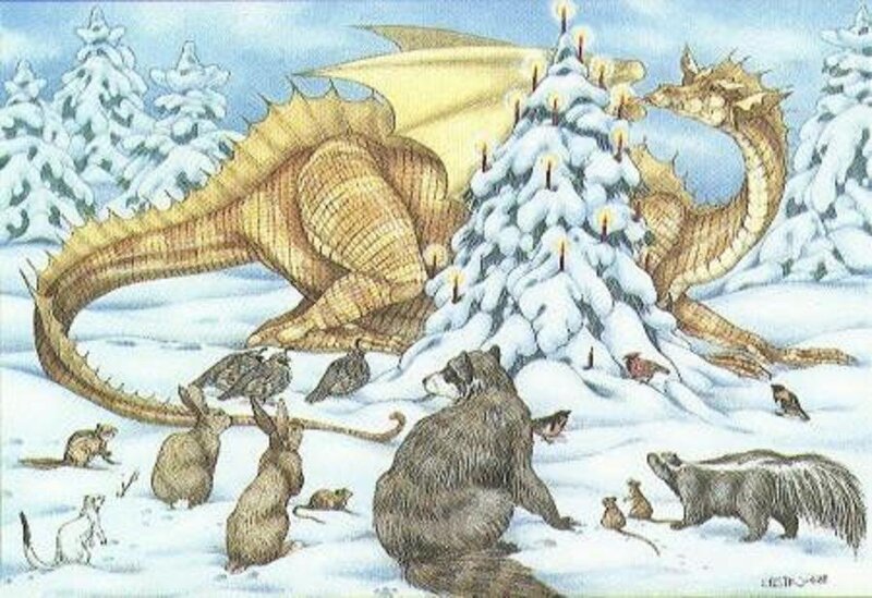 Golden Dragon in Snow