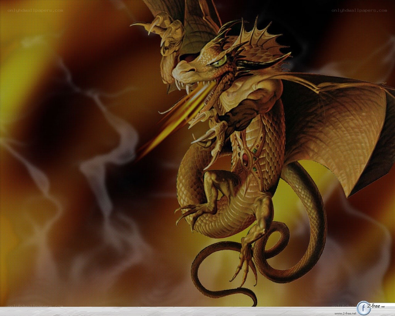 golden dragon in storm