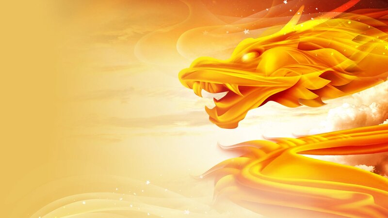 golden dragon in the sky