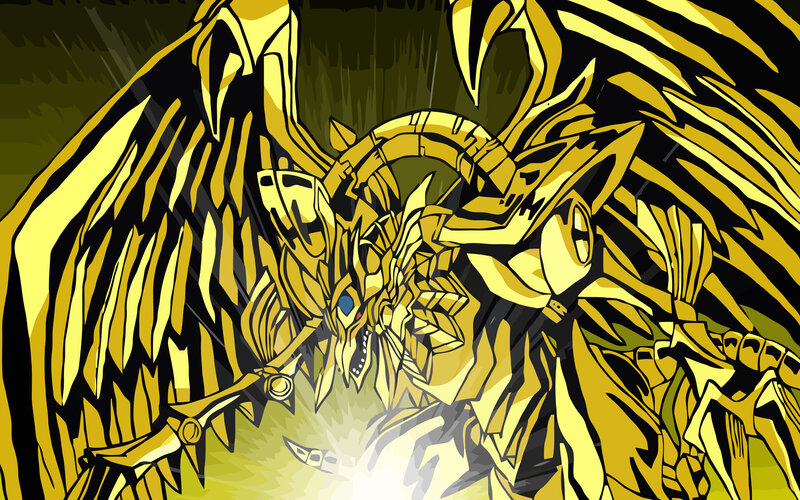 Golden dragon monster artwork