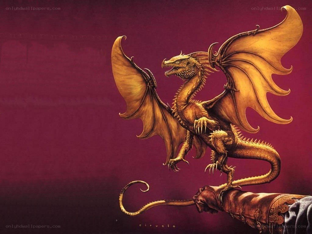 golden dragon on a hand