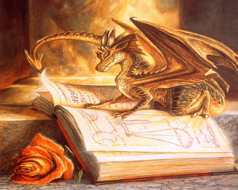 Golden Dragon on Book