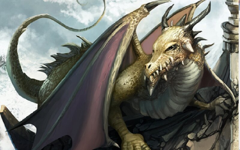 Golden Dragon on Ruins