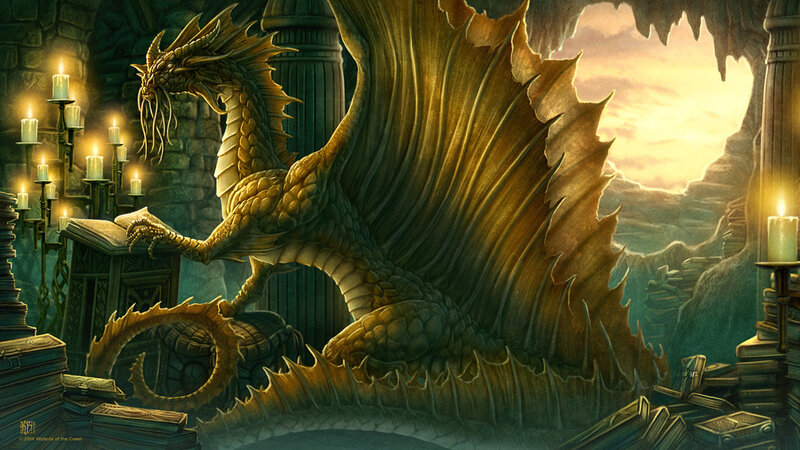 Golden Dragon Reading Book — Gold, Dramatic