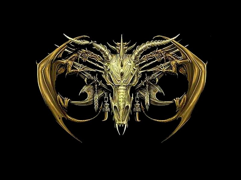 Golden Dragon Skull