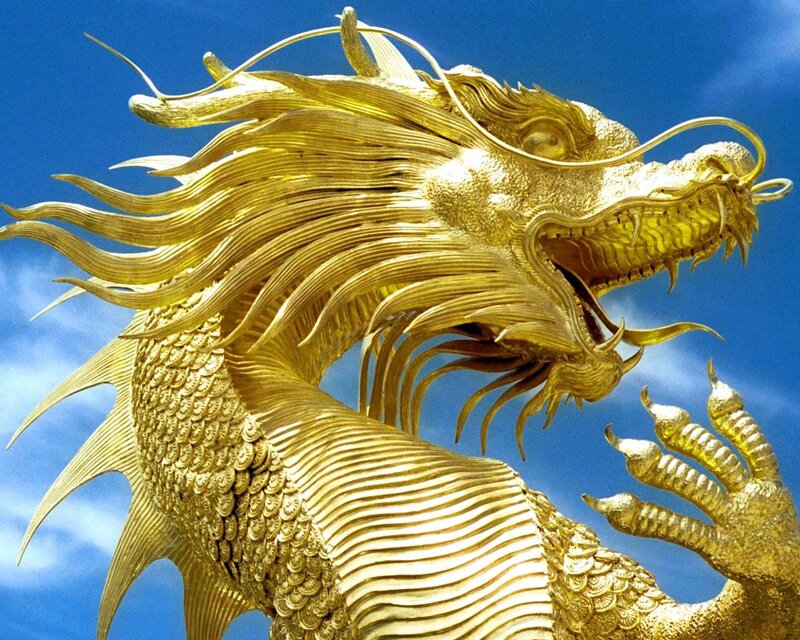 Golden Dragon Statue