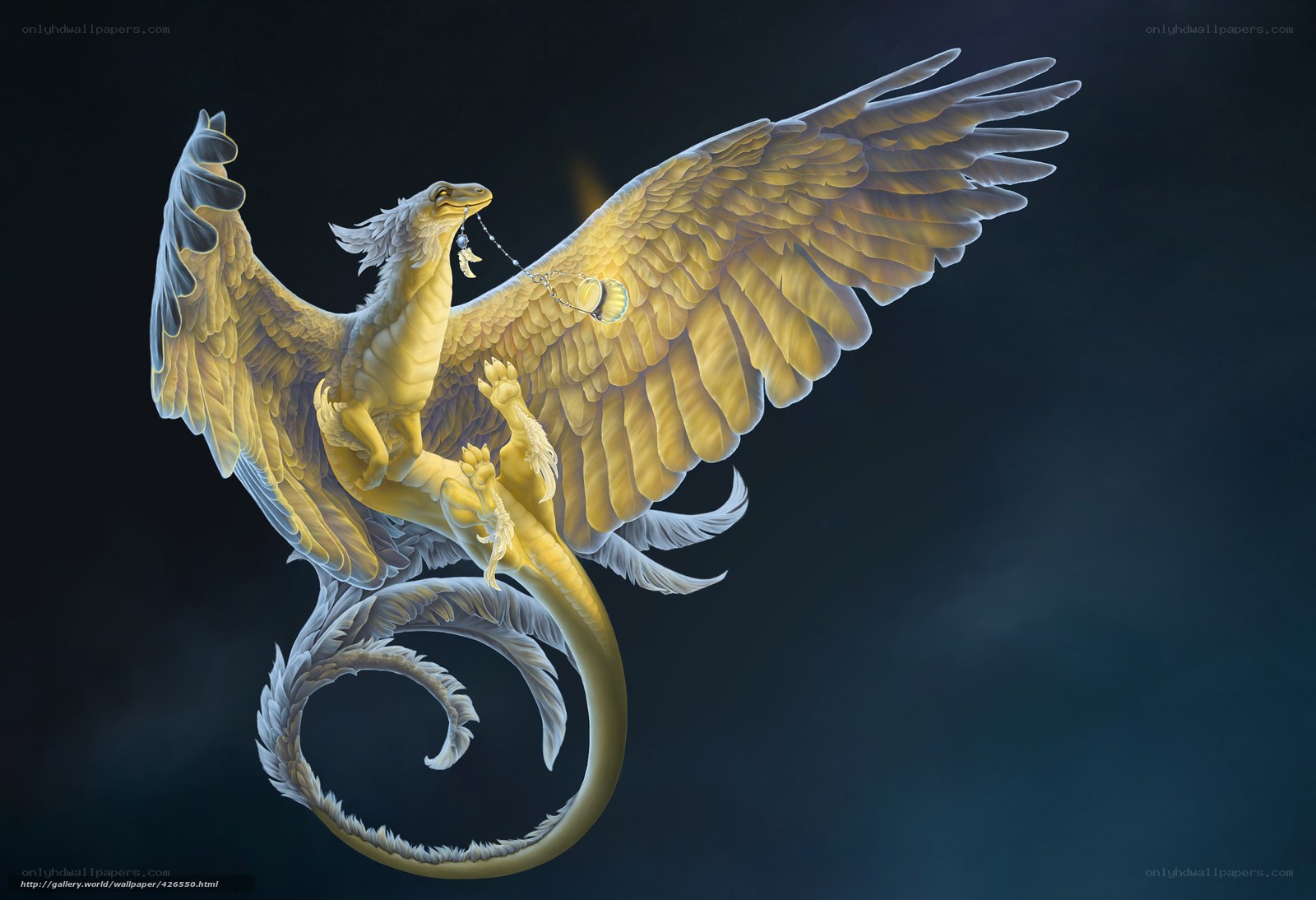 Golden dragon with pendant