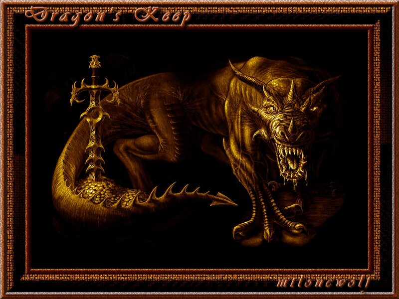 Golden Dragon with Sword — Gold
