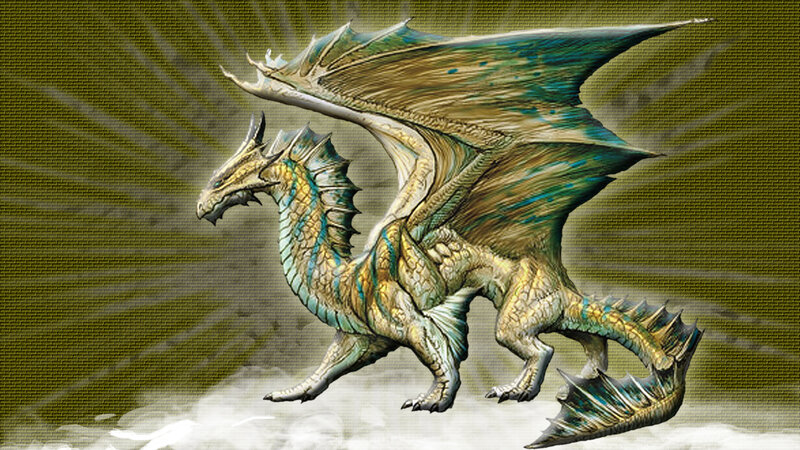 Golden Dragon with Wings — Gold, Dramatic