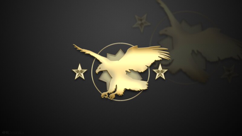 Golden Eagle Emblem — Gold, Dramatic, Digital Art