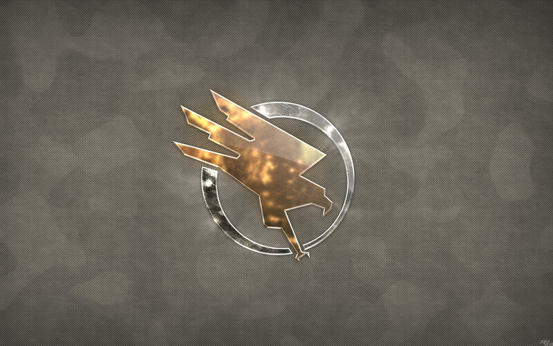 golden eagle logo on dark background