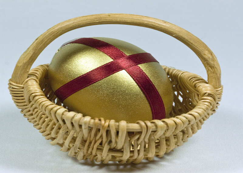 Golden Egg in Basket
