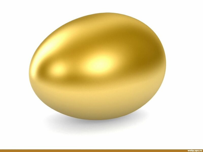 golden egg on white background