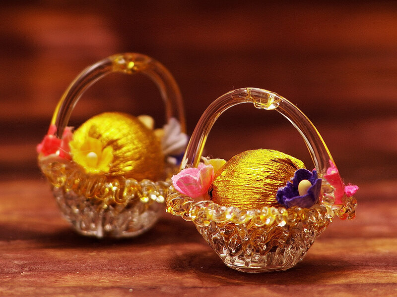 Golden Eggs in Baskets