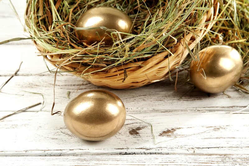 Golden Eggs in Nest — Gold