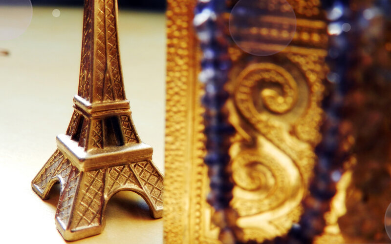 Golden Eiffel Tower Model