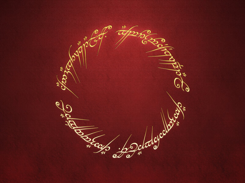 Golden Elvish Script — Red