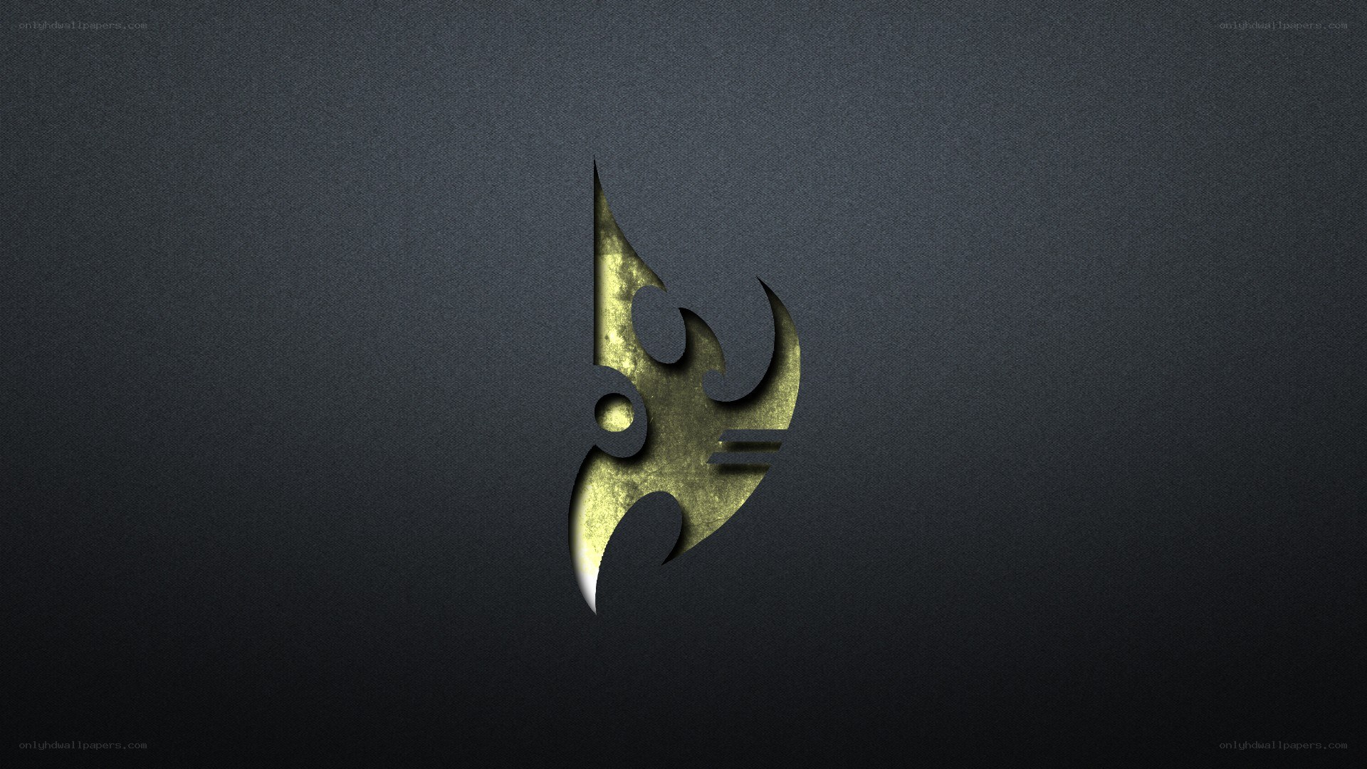 golden emblem on dark background