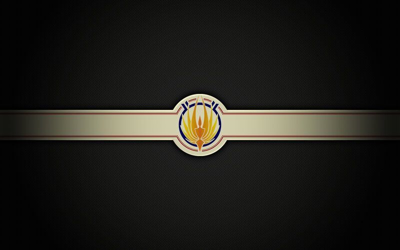 golden emblem on dark background