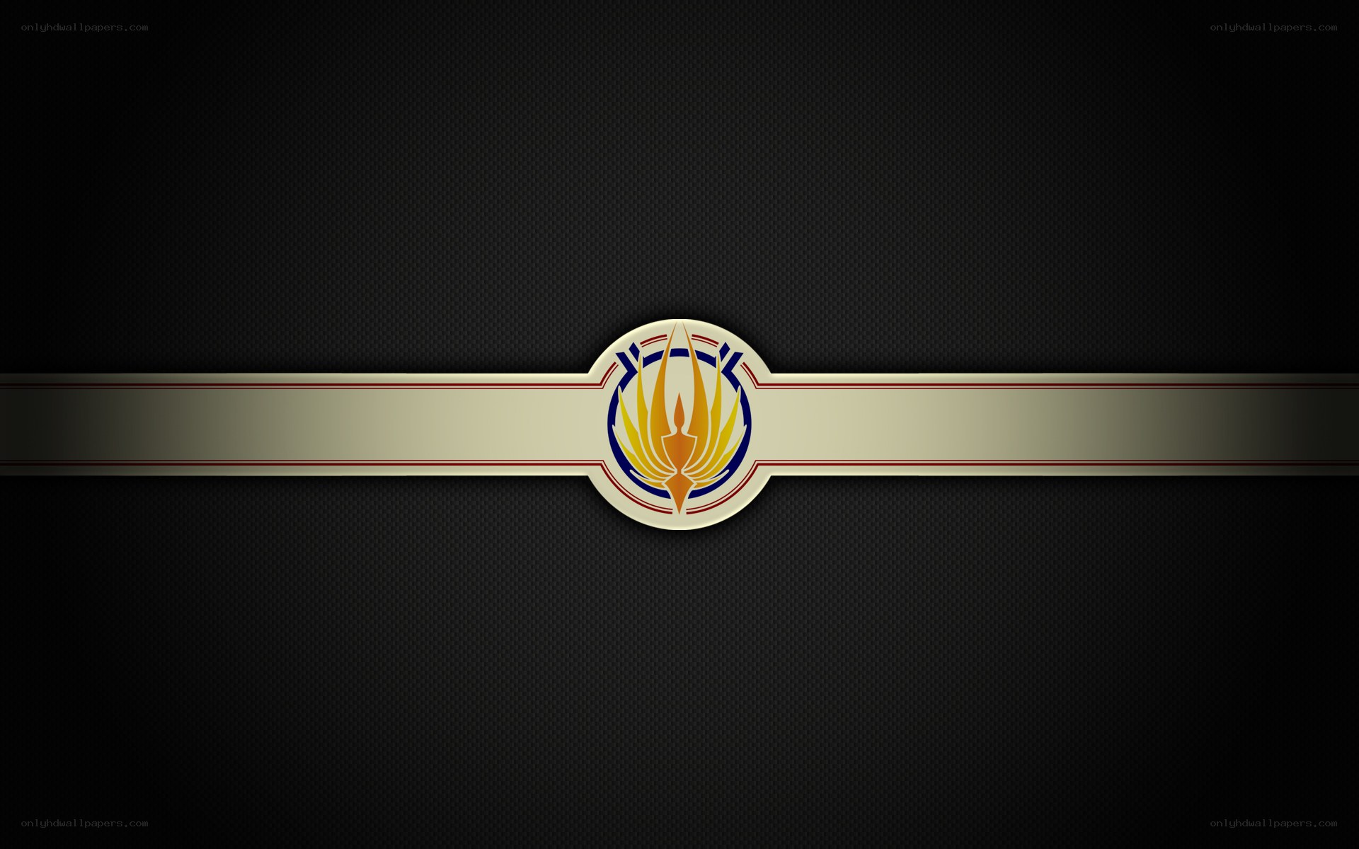 golden emblem on dark background