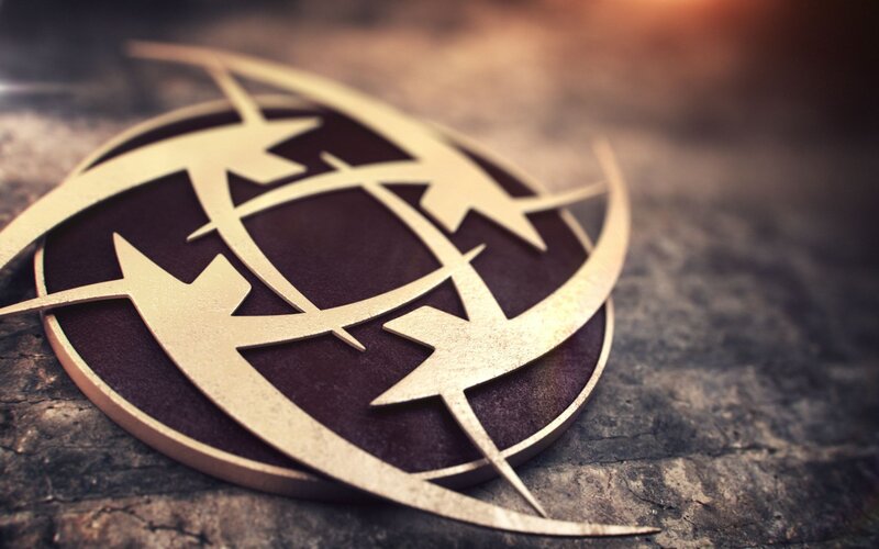 Golden Emblem on Stone