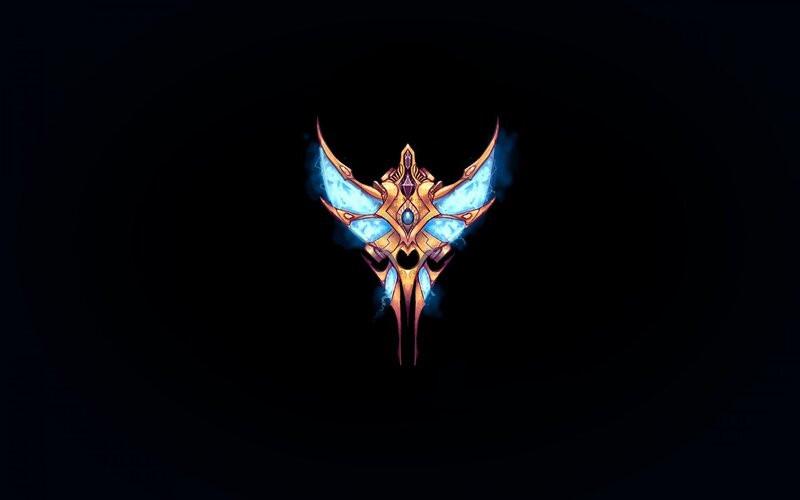 golden emblem with blue wings