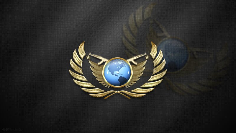 Golden Emblem with Globe — Black