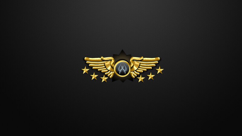 Golden Emblem with Wings — Black