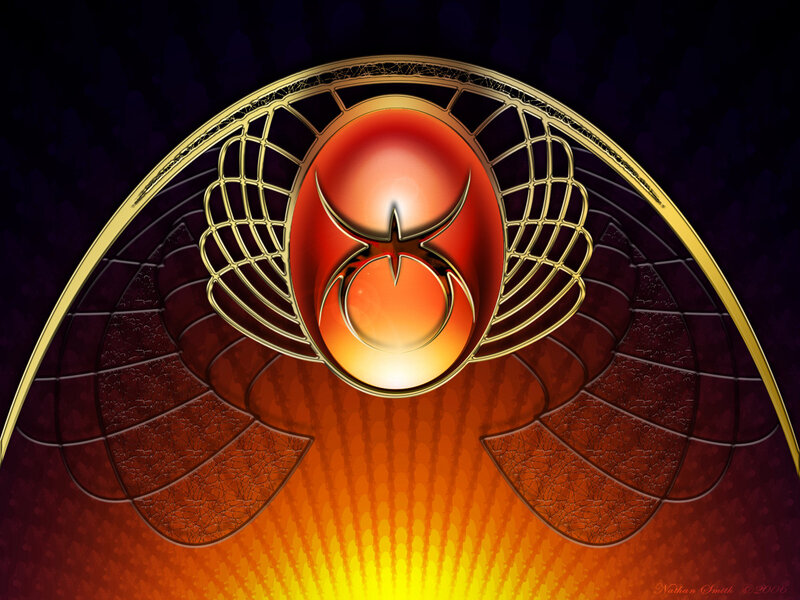 Golden Emblem with Wings