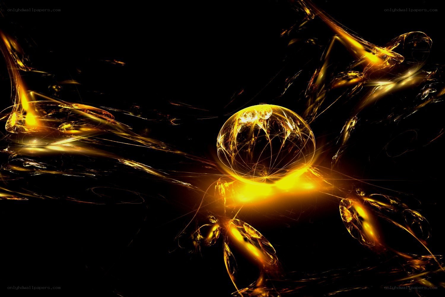 golden energy sphere abstract