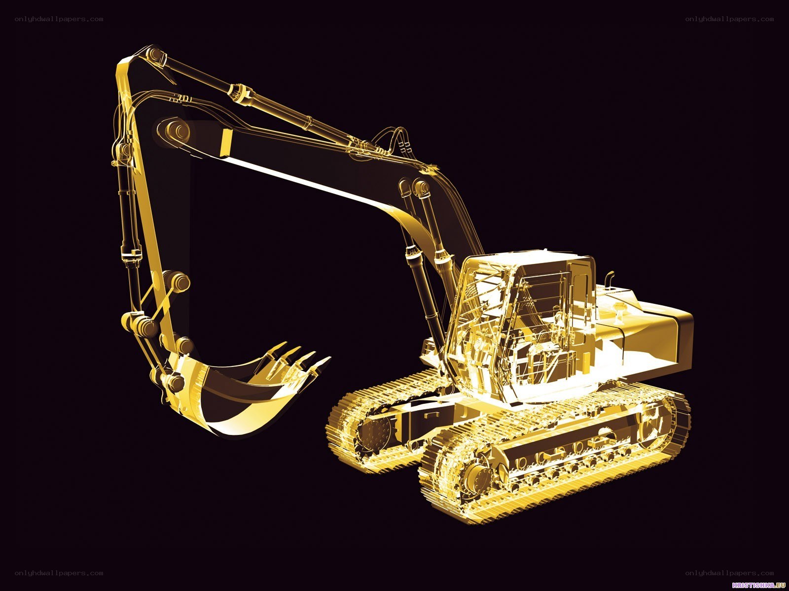 Golden excavator x-ray