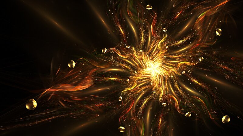 Golden Explosion in Space
