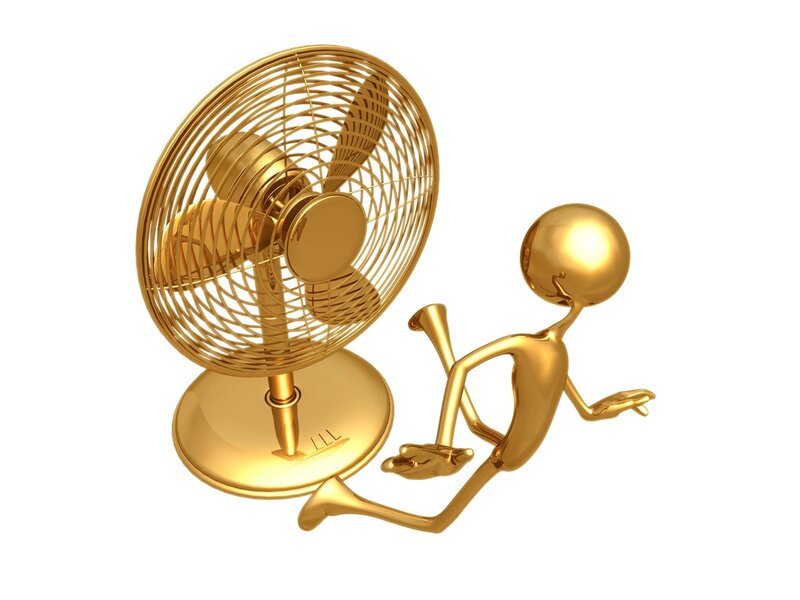 Golden Fan and Figure