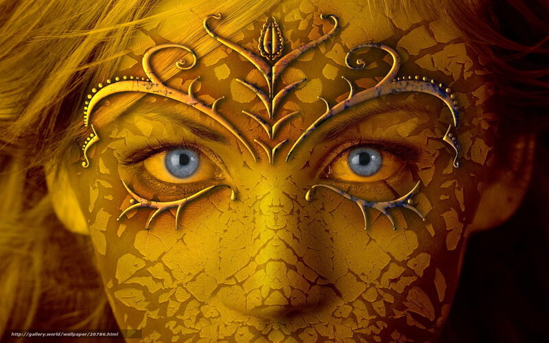 golden fantasy face art