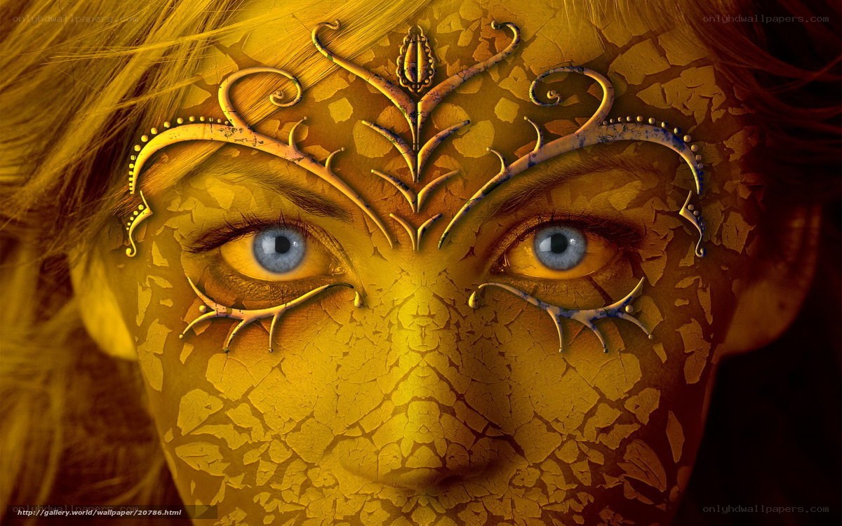 golden fantasy face art