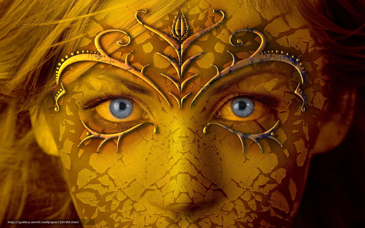 golden fantasy face art