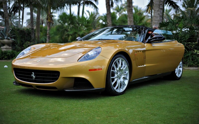 Golden Ferrari Convertible