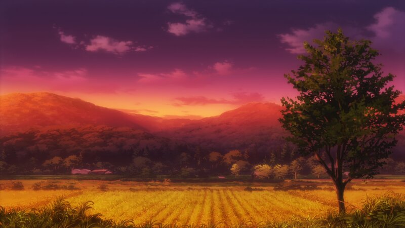 Golden Field at Sunset — Purple