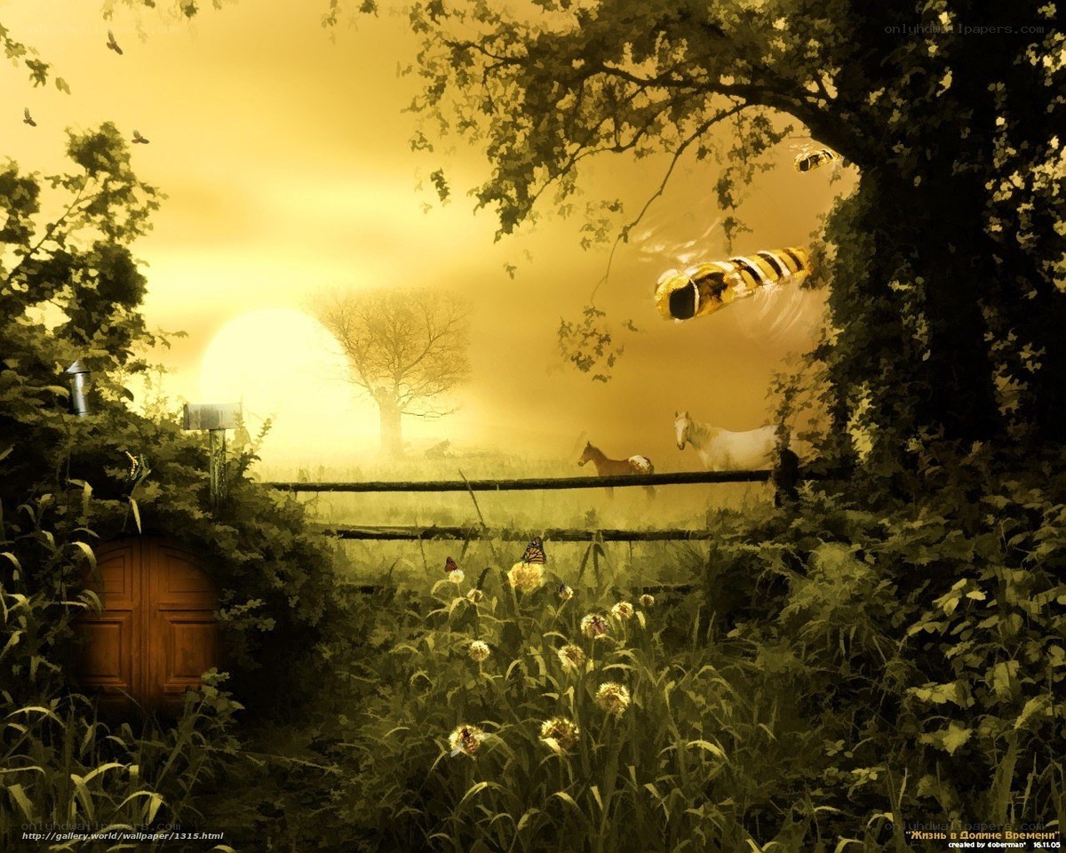 Golden Field with Horses