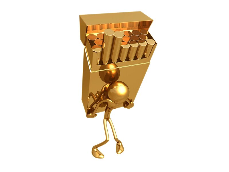 Golden Figure Carrying Cigarettes